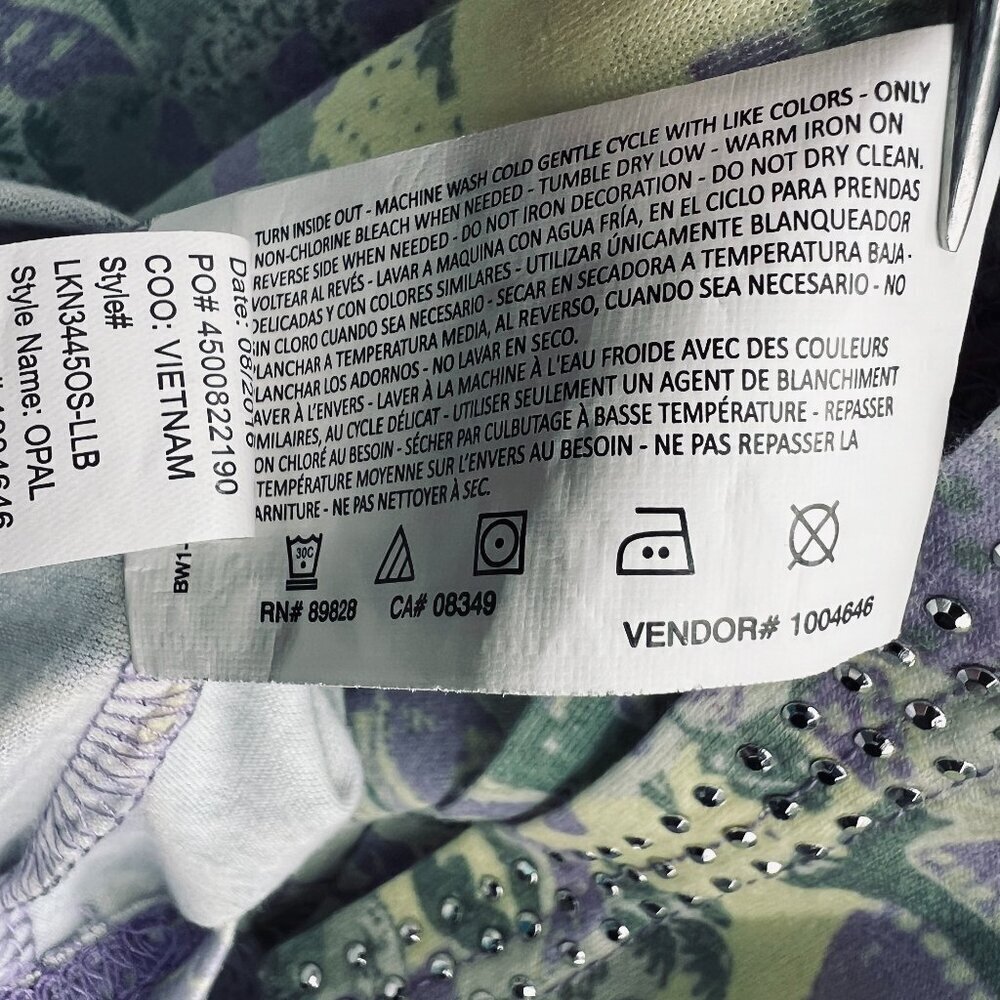 Gloria Vanderbilt Womens Top 3X Green‎ Lavender Short Sleeve Pullover Shirt - Picture 6 of 10
